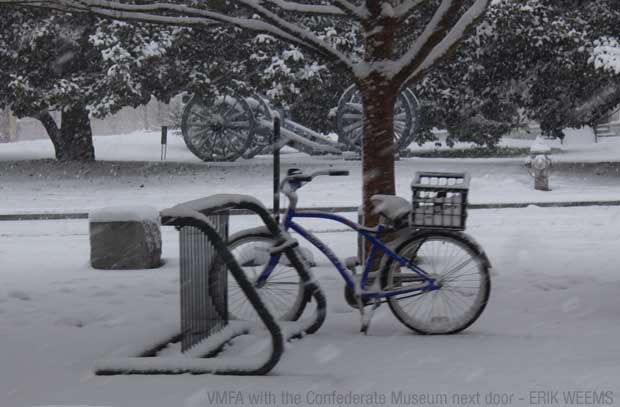 Cannon and Bike in the snow - VMFA Museum