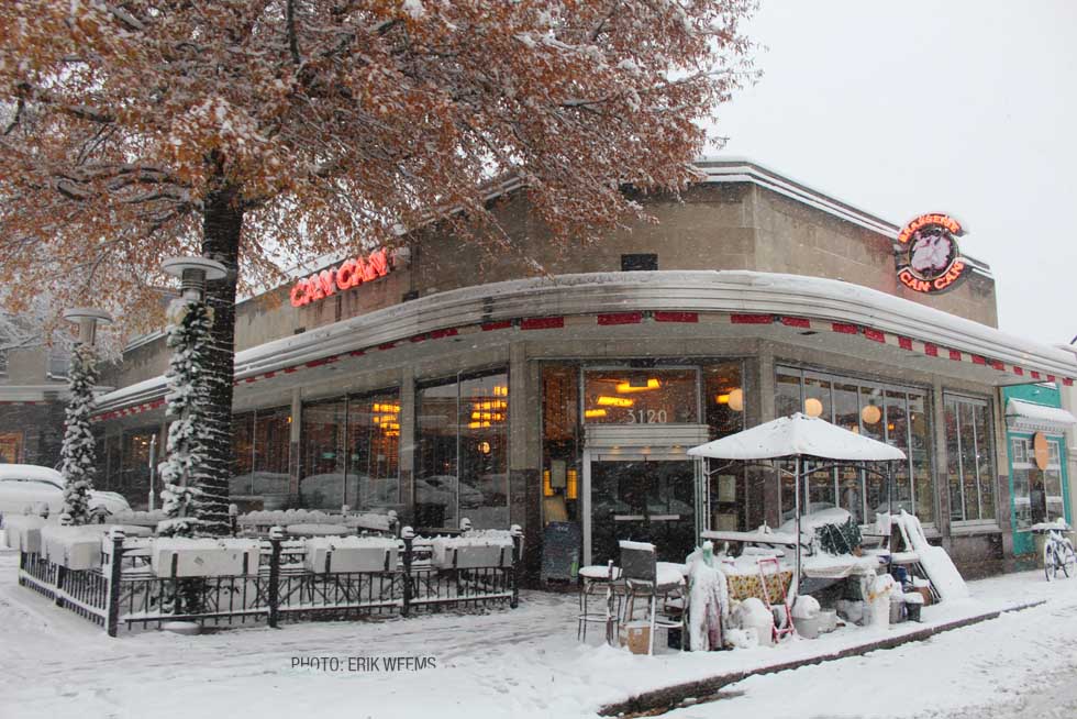 The Can Can Restarant in the Snow - Richmond Virginia