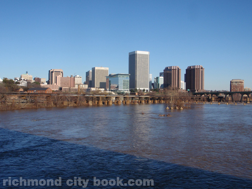 Richmond across the James River with high water