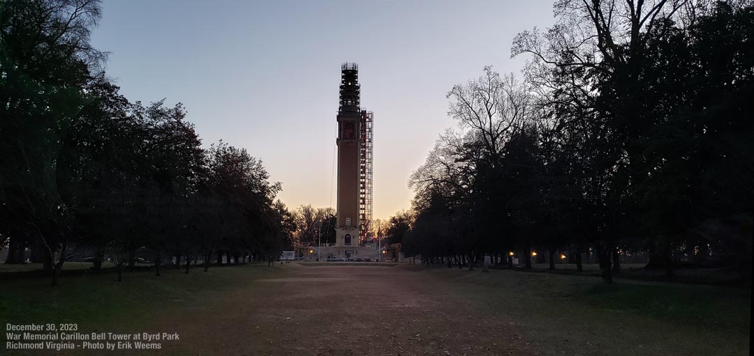 Dusk at the Carillon Bell Tower at Byrd Park Richmond Virginia