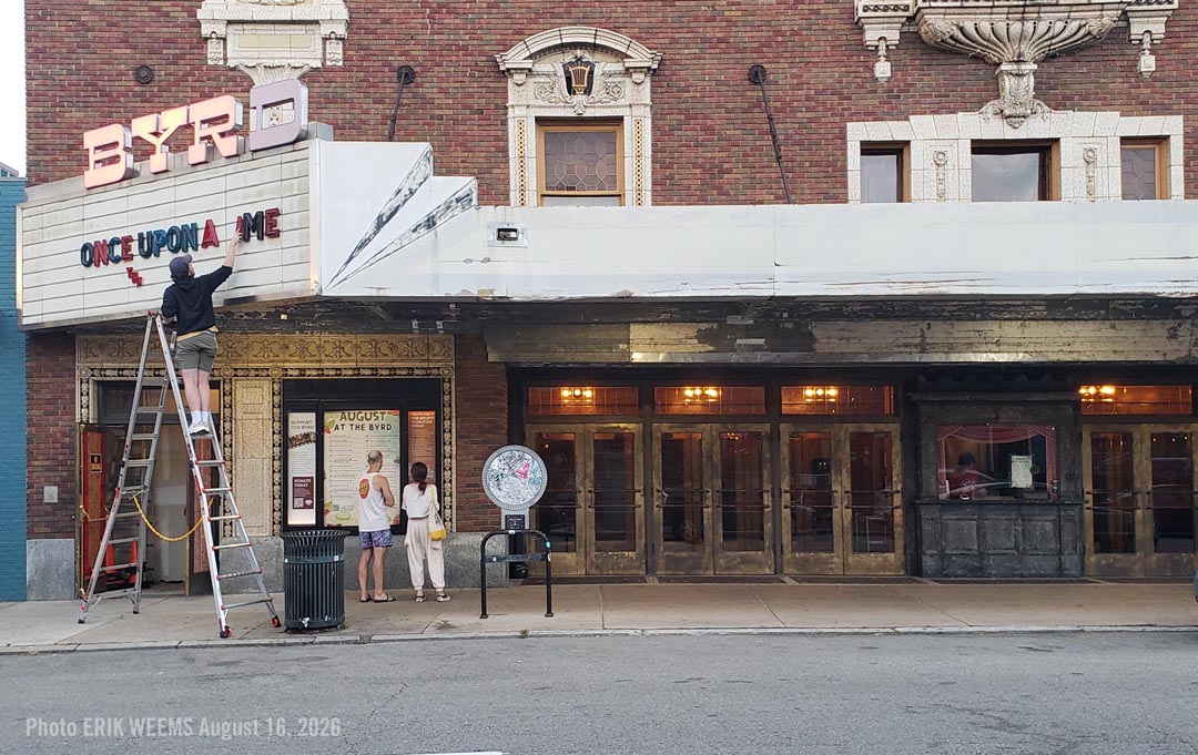 New sign art going up at the Byrd Theatre in Carytown - Richmond