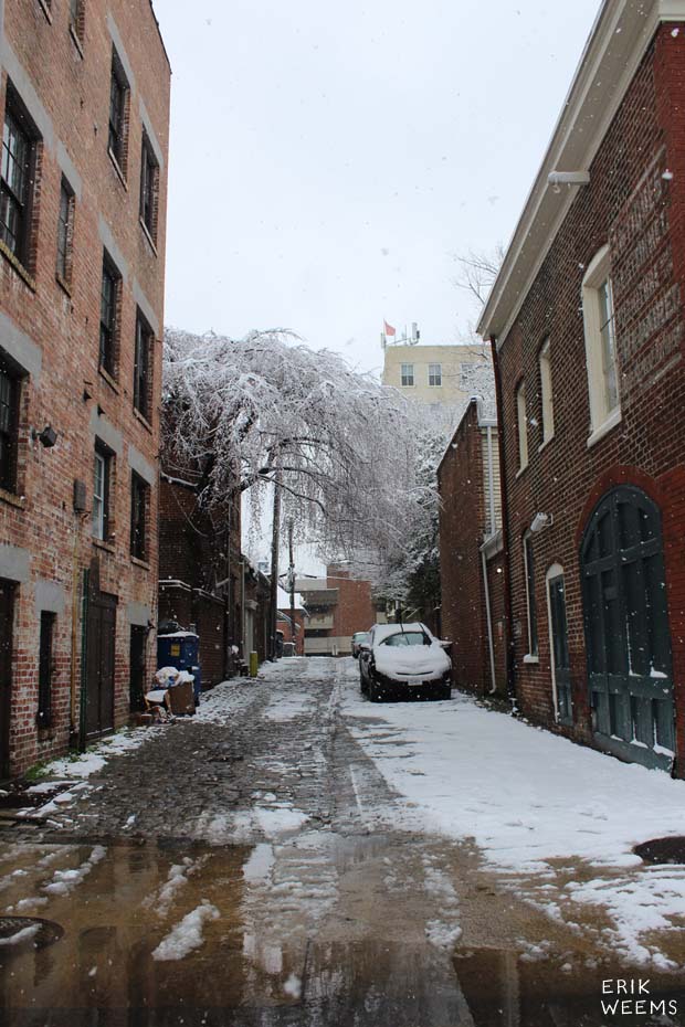 Snow Alley Reflection