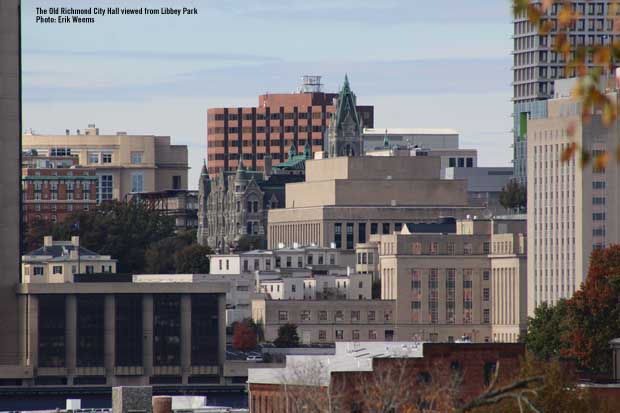 Old City Hall viewed from Libbey Park in Richmond Virginia