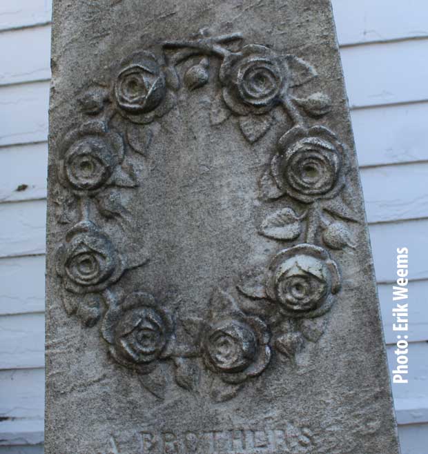 Brothers Rose carved tomb memorial stone in Richmond at St Johns Church