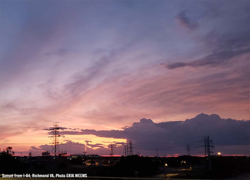 Sunset from I 64 Highway Richmond VA