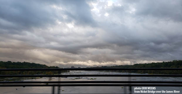 Nickel Bridge storm over James River