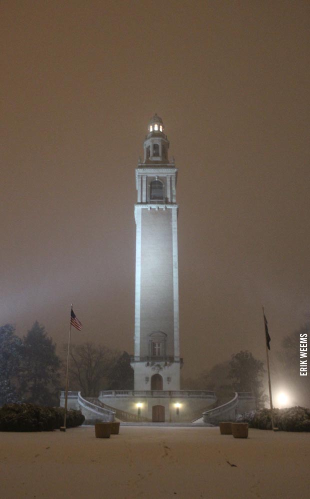 Carillon Tower in the Snow