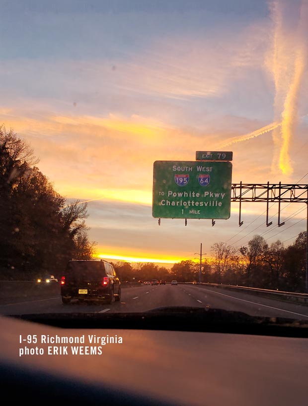 Traveling I95 super highway Richmond Virginia