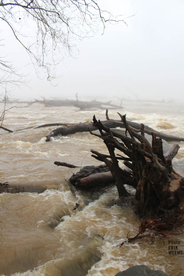 Rushing water on the James River