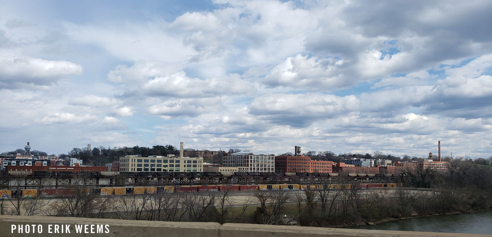 Shockoe Bottom along James River in Richmond Virginia