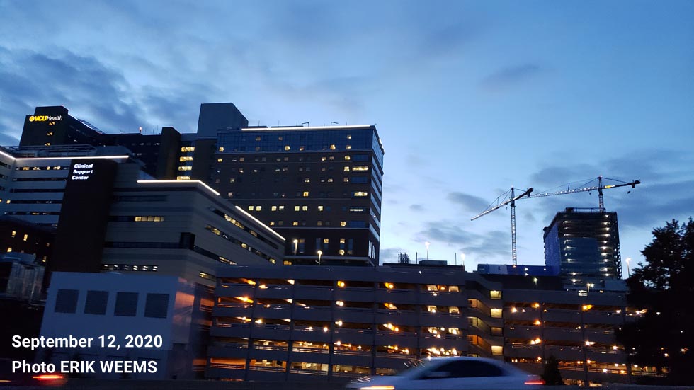 VCU Health at night Richmond