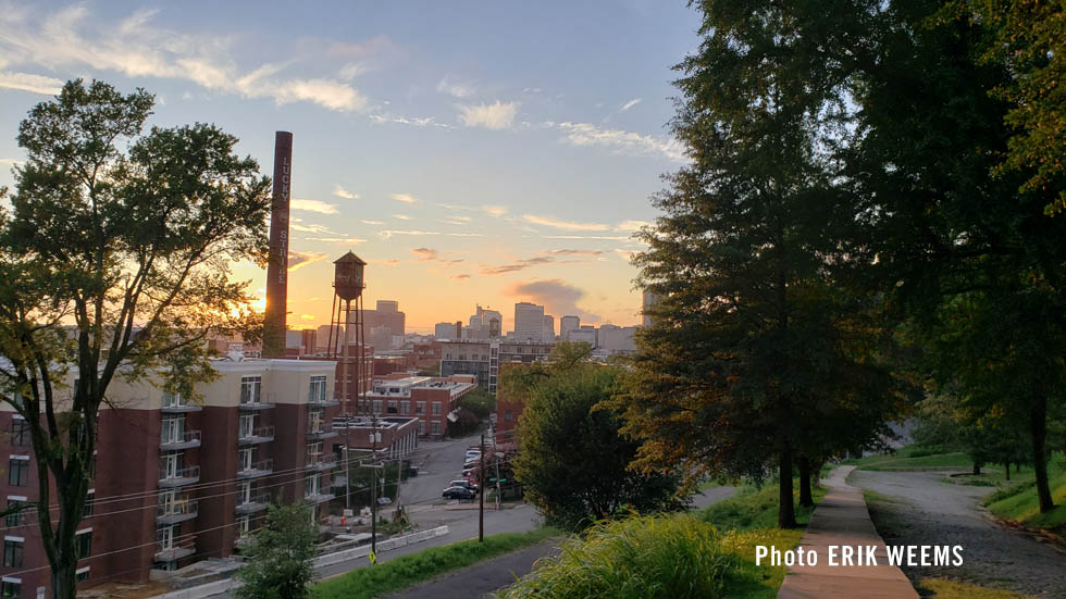 Sunset over Richmond skyline 