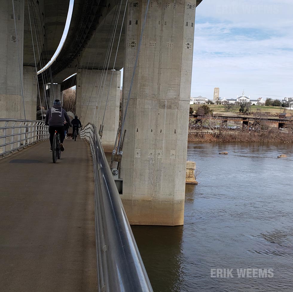 Walkway and Governor James River in Richmond Virginia