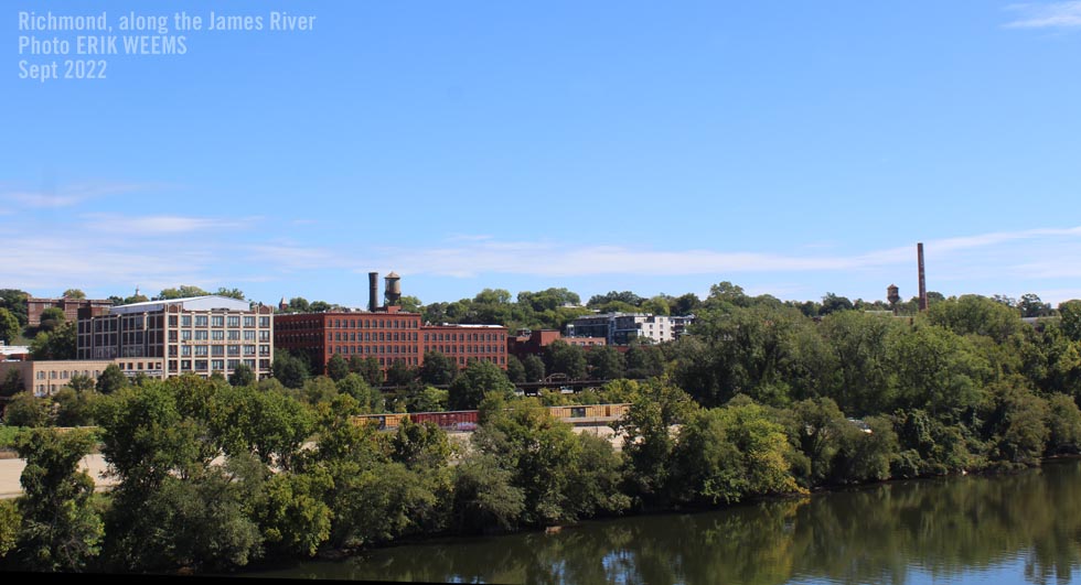 Buildings along James River at Richmond Virginia