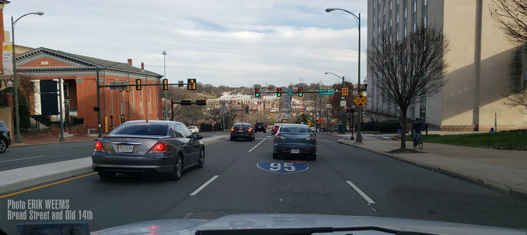 On Broad Street at Old 14th Street in dowtown Richmond Virginia