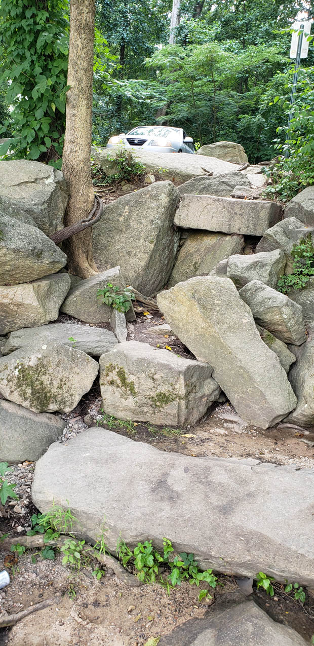 Pile of rocks along the James River