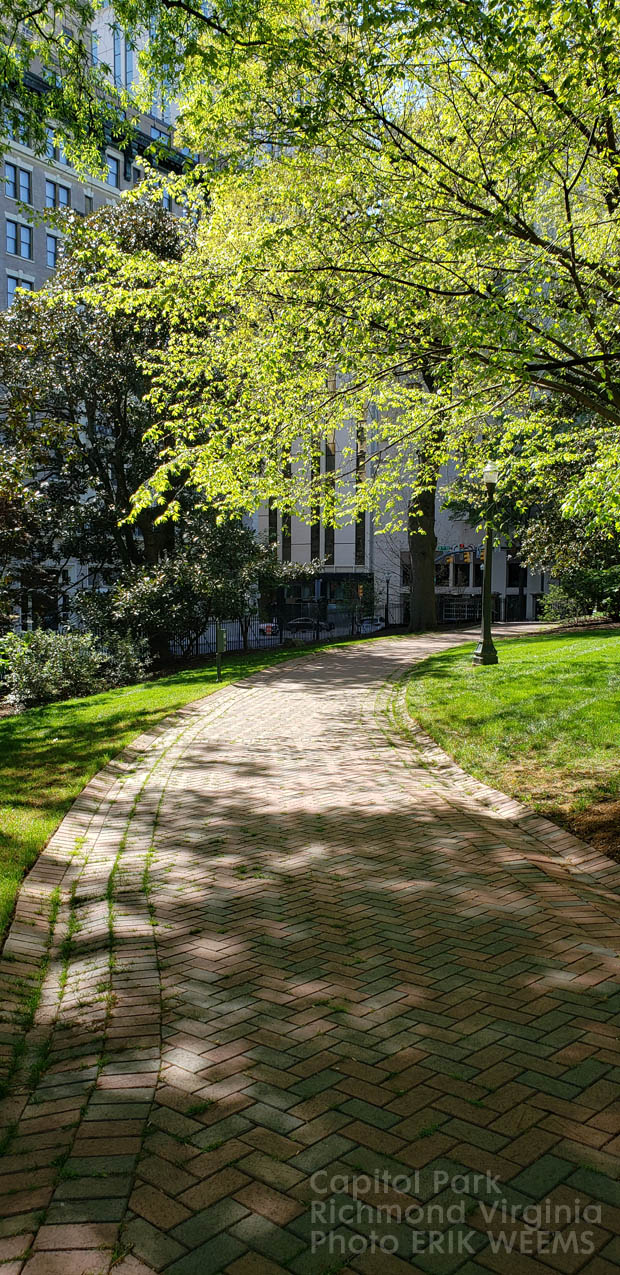 Capitol Park walkway of brick in the summer Richmond Virginia Capitol Park walkway of brick in the summer Richmond Virginia